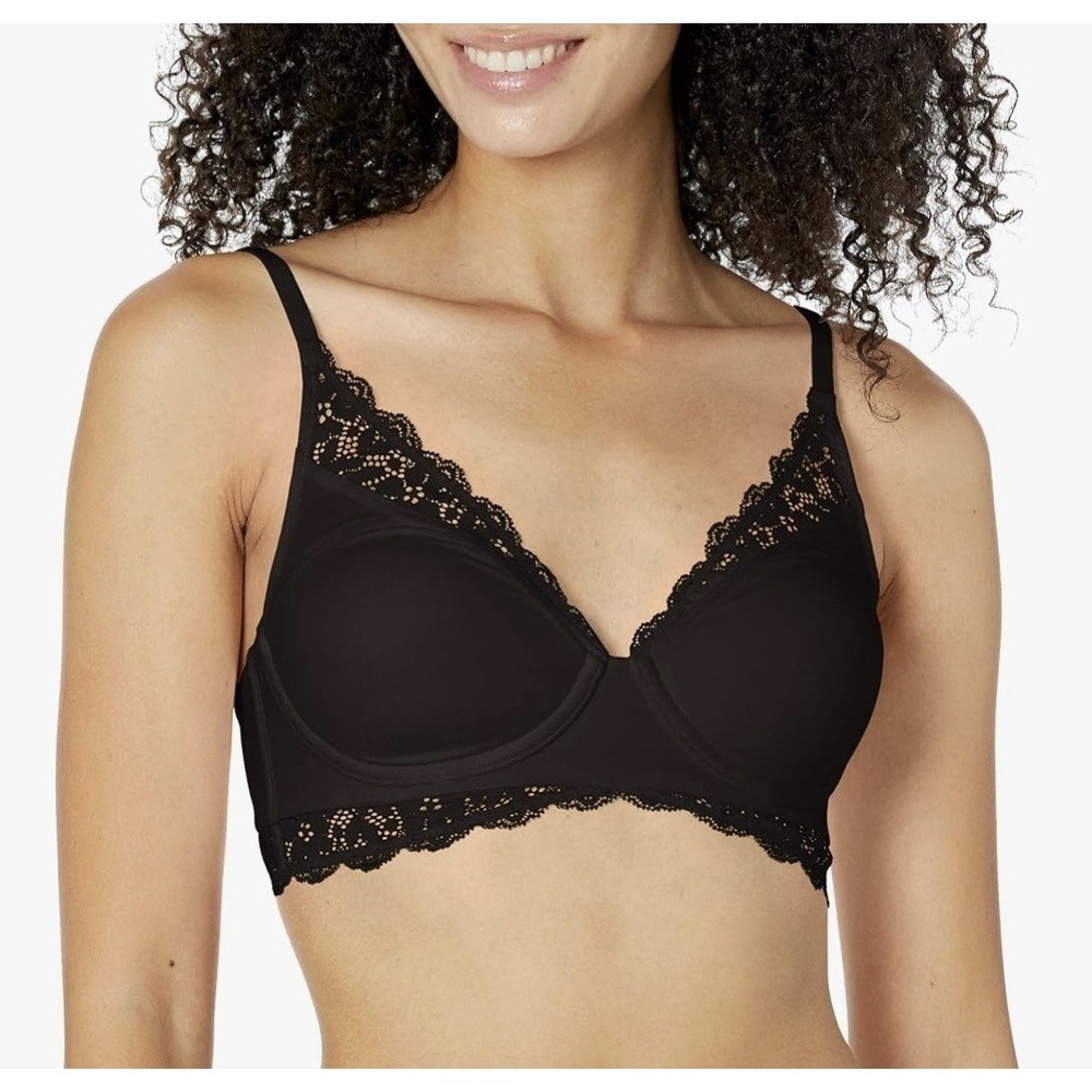 Maidenform Pure Comfort Convertible Wireless Bralette, Black,‎  38D, NEW